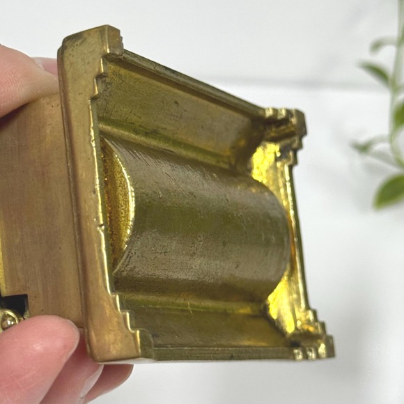 Vintage brass sunflower 2 roll stamp box: ring box - Picture 4 of 10